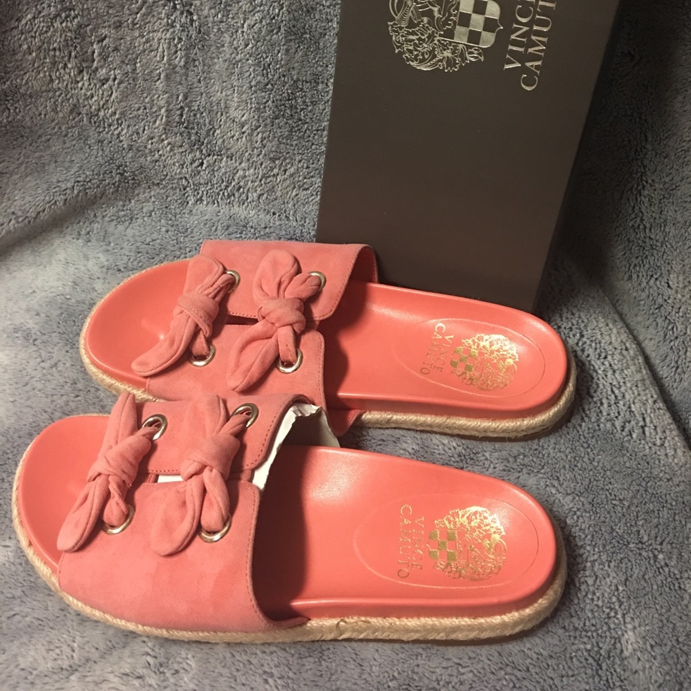 New Vince Camuto Jazzan Tied Suede Slide Sandal